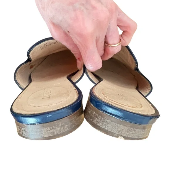 shoes J. CREW 8 navy leather mules slip-ons tassels - Picture 12 of 14